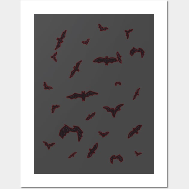 Bats Flying Wall Art by tesiamarieart